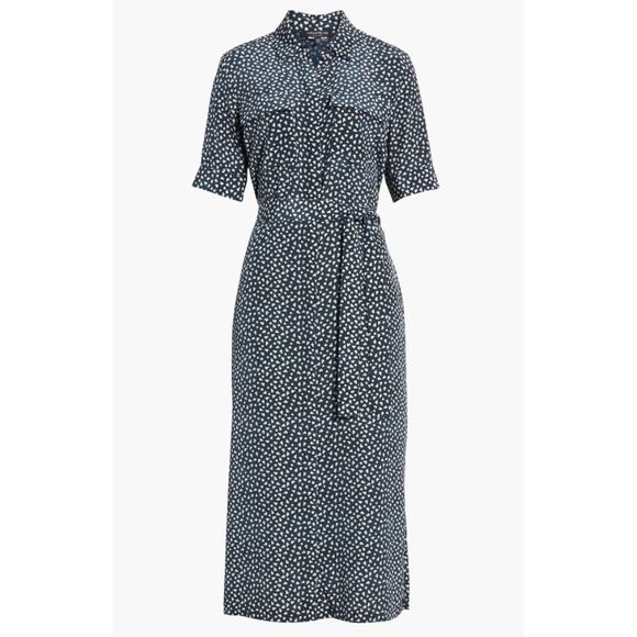 LAFAYETTE 148 Doha Silk Short-Sleeve Midi Belted Shirt Dress Nordstrom XL $748 - Picture 3 of 16
